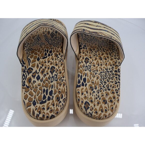 Adidas Adilette Platform Sandal Slide Crystal Sand Animal Print Men Size 11 Tan - Picture 8 of 13
